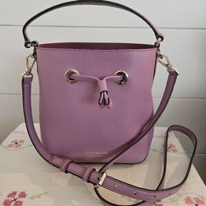 Kate Spade Eva Bucket Lilac Lavender Purple Hobo Bag Crossbody Shoulder Purse